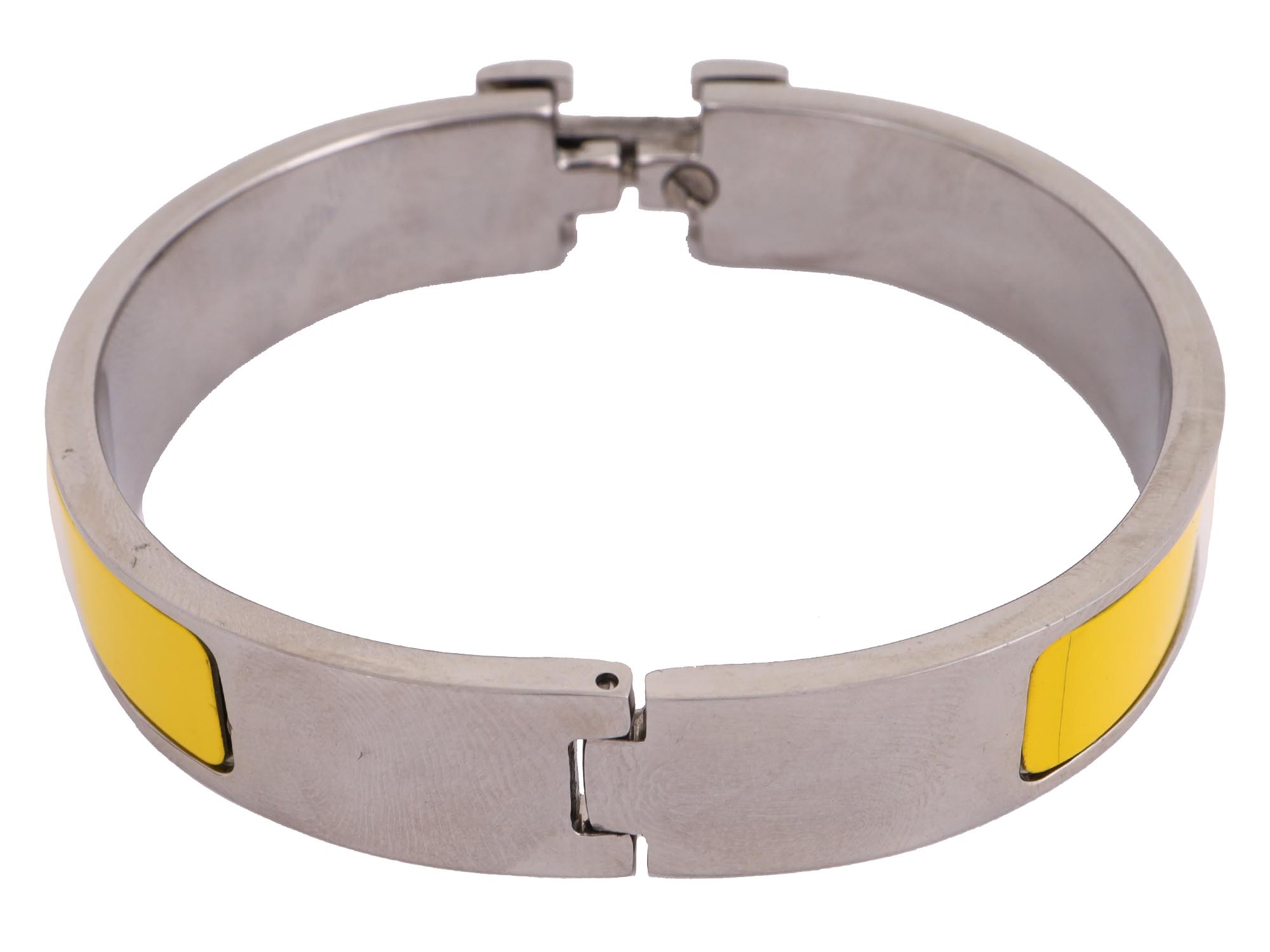 HERMES CLIQUE H YELLOW PALLADIUM PLATED BRACELET PIC-1